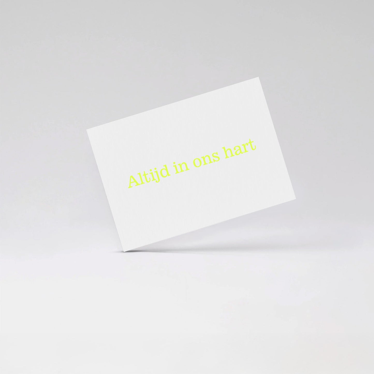 Altijd in ons hart - Fluo yellow card