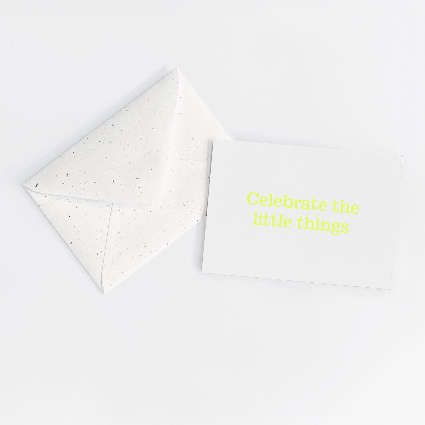 Celebrate the little things - Fluo yellow card