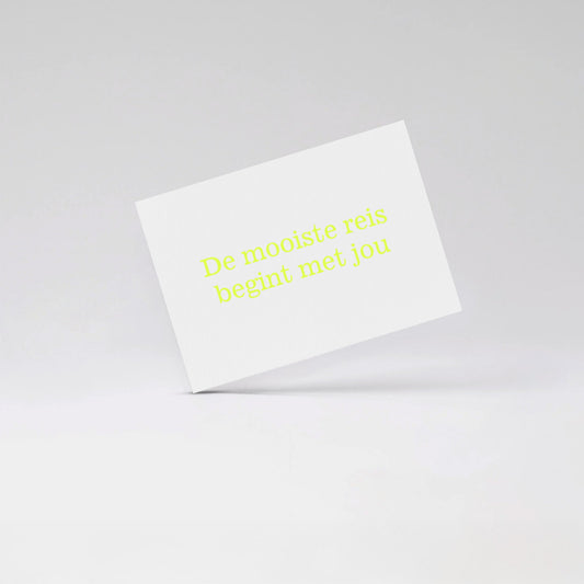 De mooiste reis begint met jou - Fluo yellow card