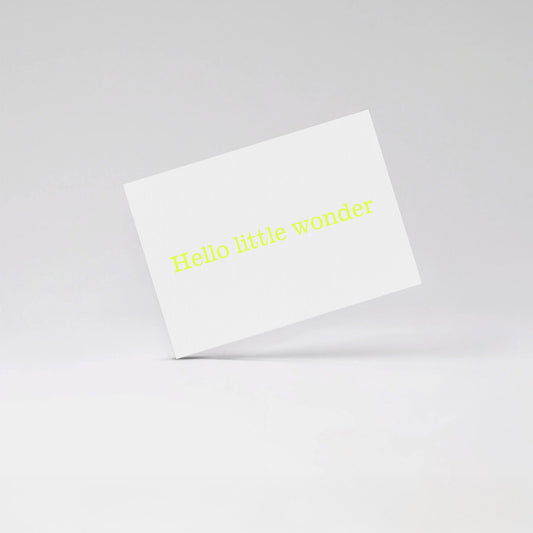 Hello little wonder - Fluo yellow card