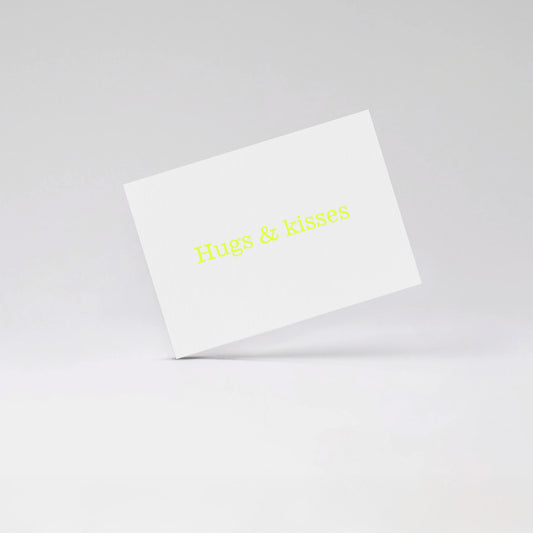 Hugs  kisses - Fluo yellow card