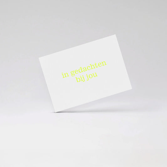 in gedachten bij jou - Fluo yellow card
