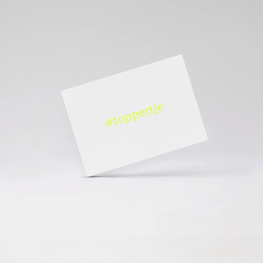 #toppertje - Fluo yellow card